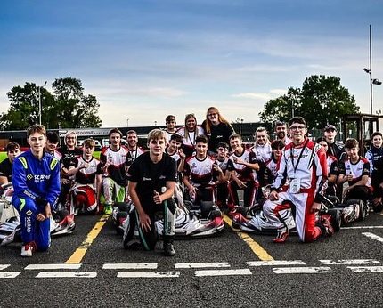 2023 XKART Scholarship held at whilton mill karting, daventry with matty street, xkart founder and claire, the motorsport mentor, janine from on track marketing, louis harvey, xkart driver coach and Alex Goldschmidt