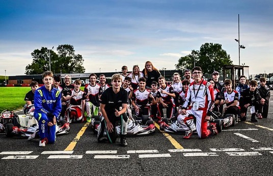 2023 XKART Scholarship held at whilton mill karting, daventry with matty street, xkart founder and claire, the motorsport mentor, janine from on track marketing, louis harvey, xkart driver coach and Alex Goldschmidt